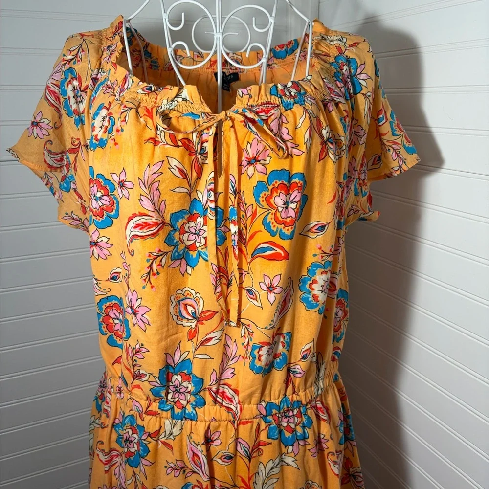 Talbots Smocked Fit & Flare Dress - Picture 7 of 8